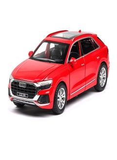 CHE ZHI 1:32 Audi Q8, Alloy Metal Pull Back Die-Cast Car Scale Model Pullback, with Sound Light Mini Auto Toy - Best Gifts Toys (Red)  - Image 1