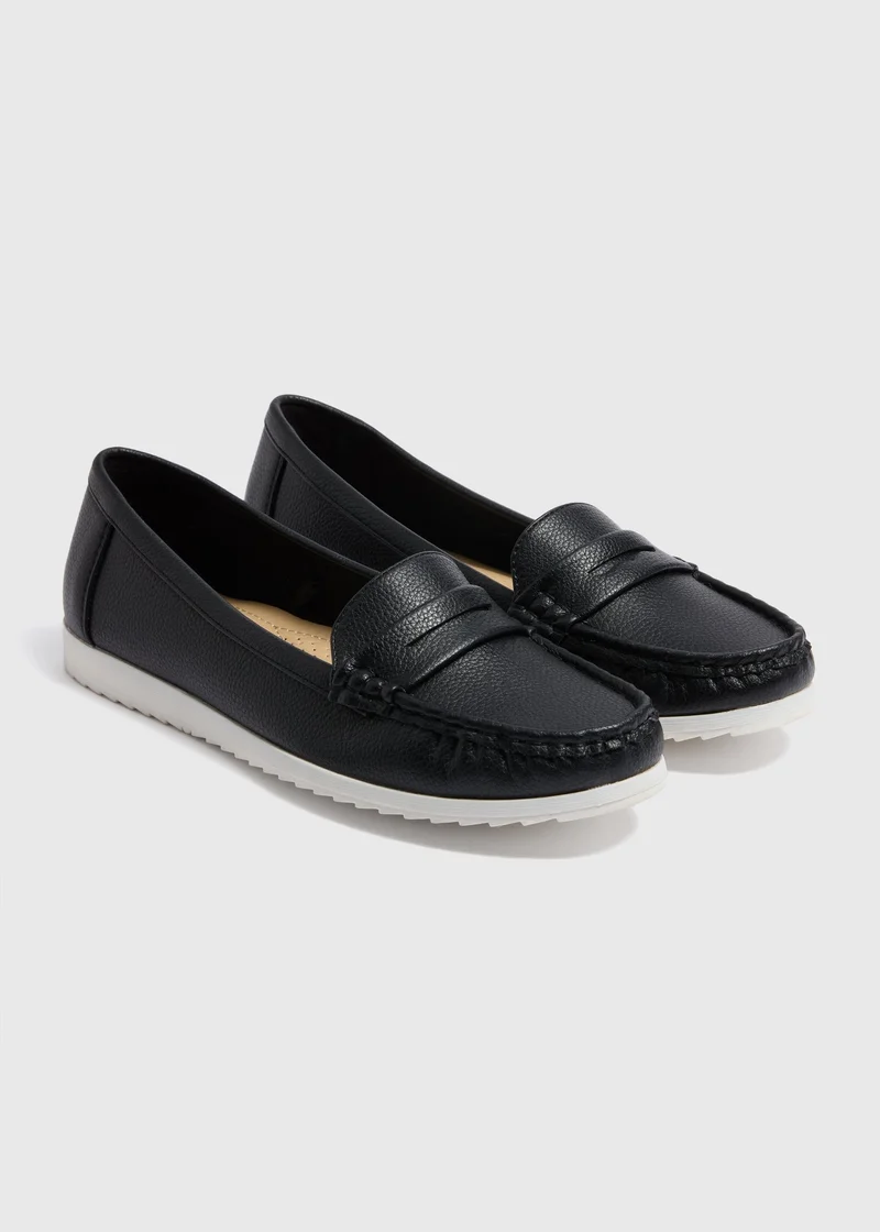 Matalan Soleflex Black Loafer Shoe