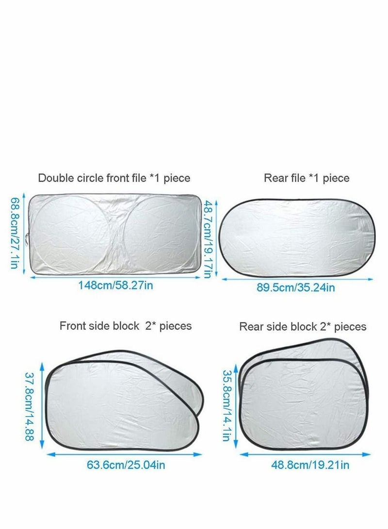 Car Sun Shade Windscreen Sunshade Cover Magnet UV Protection for Summer Winter Against Snow, Ice, Frost, Dust, Foldable Removable Most SUV Truck - Image 5