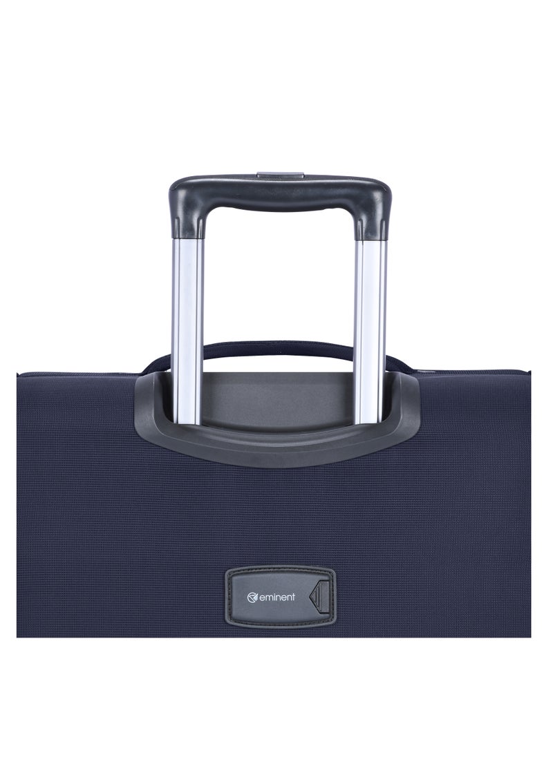 eminent - Unisex Soft Travel Bag Cabin Luggage Trolley Polyester Lightweight Expandable 4 Double Spinner Wheeled Suitcase with 3 Digit TSA lock E788 Navy Blue - Image 1
