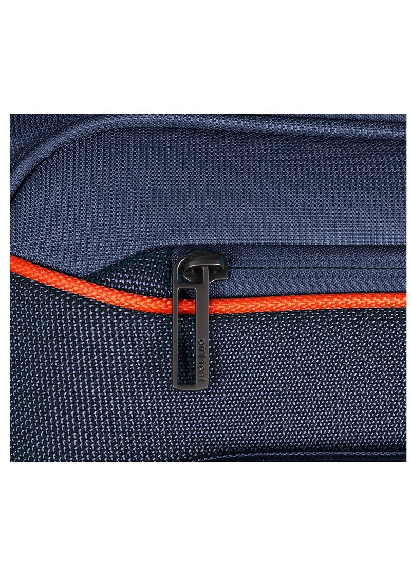 eminent - Unisex Soft Travel Bag Cabin Luggage Trolley Polyester Lightweight Expandable 4 Double Spinner Wheeled Suitcase with 3 Digit TSA lock E788 Navy Blue - Image 1