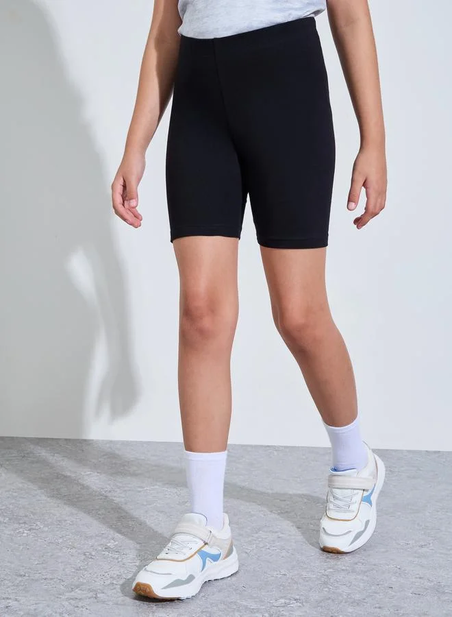 ستايلي Teen Girls Pack of 2 - Black Cotton Cycling Shorts