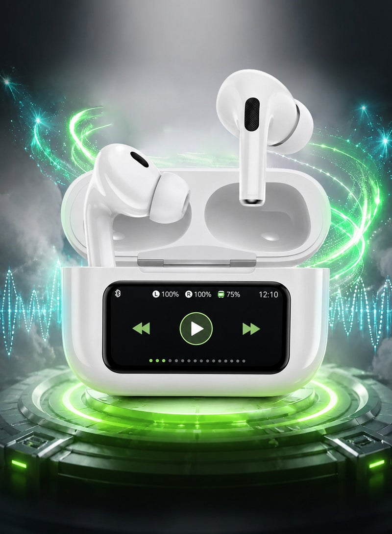Vierex VE-F5 Smart Screen Wireless Earphones | ANC+ENC Noise Cancellation - Image 2