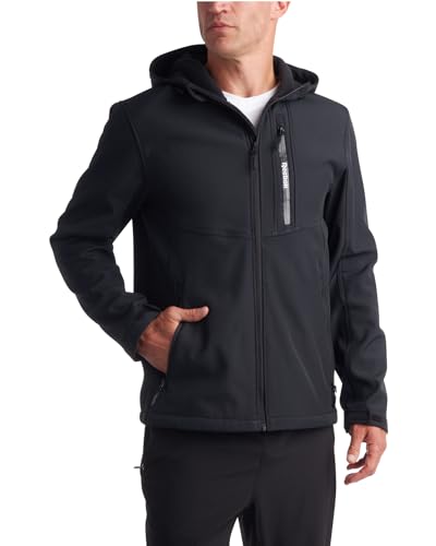 Reebok Men's Jacket - Lightweight Softshell Jacket with Hood – Casual Weather Resistant Coat for Men (S-XXL), Size X-Large, Black - Image 1