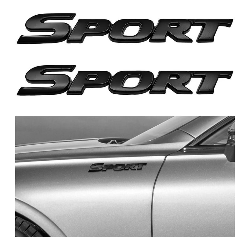 KVAEY 2 PCS 3D Metal Car Sport Sticker ChromePlated Personalise Sport Emblem Car Tailgate Decal Sticker Automotive Side Fender Rear Adhesive Emblem Badge Decals for SUVs Sedans RVs Black - Image 3
