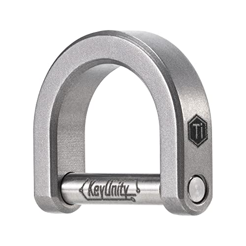 KeyUnity KA17 Titanium D Ring Key Shackle, U Shape Key Ring Horseshoe Clasp for Car Fob, DIY Leather Key Organizer Keychain(M) - Image 1