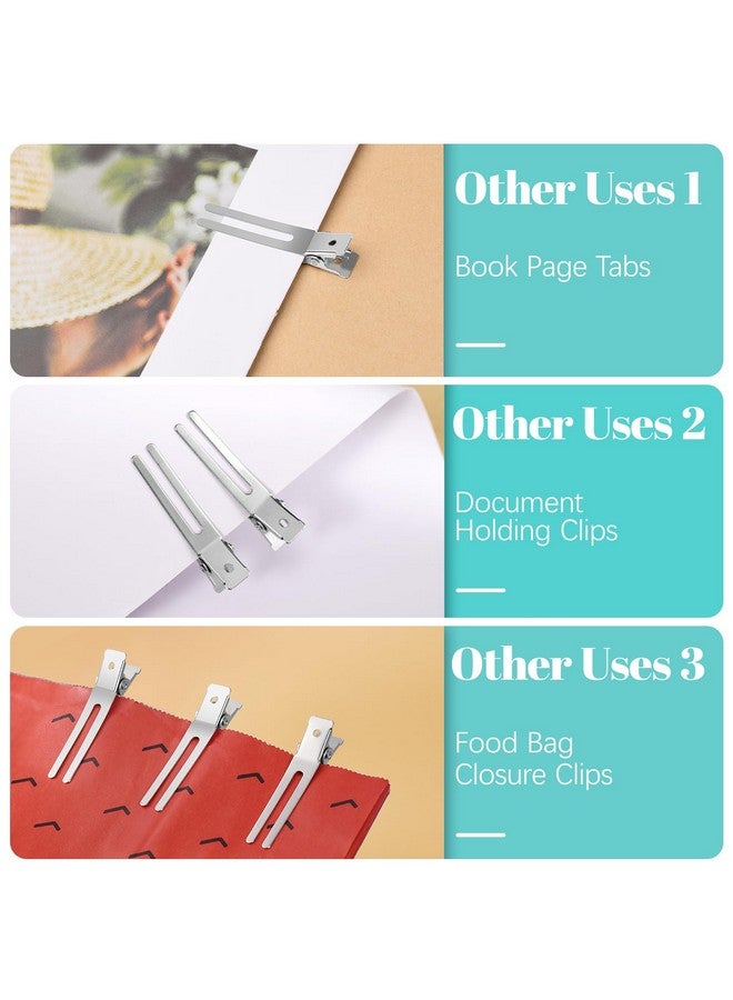 IKOCO 50Pcs Metal Hair Styling Clips, IKOCO No Crease Double Prong Hair Clips with 3 Parting Comb for Styling and Coloring - Image 5