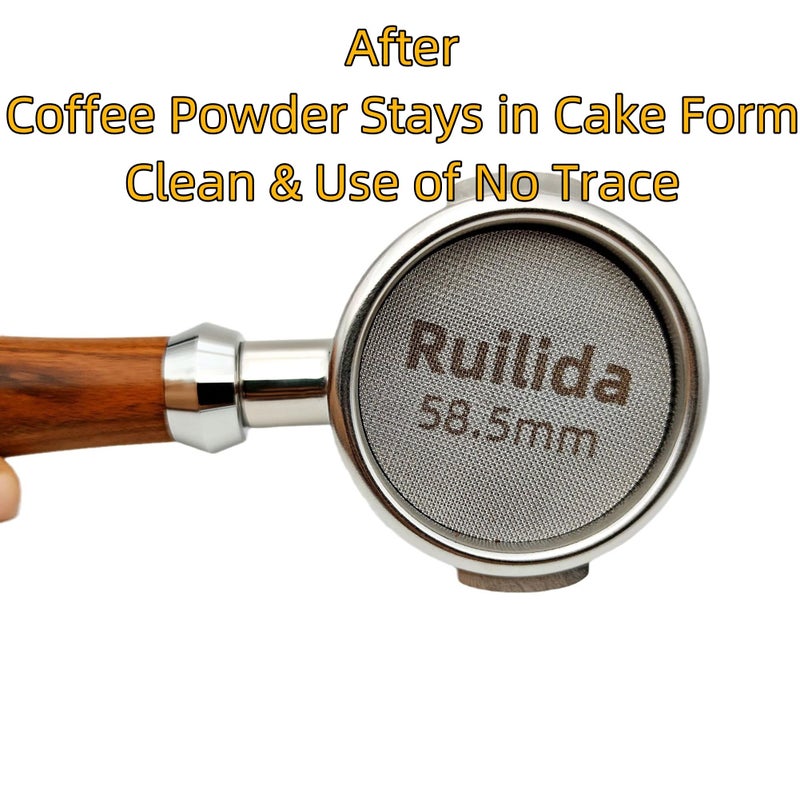 Ruilida شاشة Ruilida Espresso Puck 58.5 مم قابلة لإعادة الاستخدام بسمك 1.7 مم 150 متر 316 من الفولاذ المقاوم للصدأ لوحة شبكية لمرشح قهوة باريستا الاحترافية لسلة فلتر الإسبريسو ((58 مم - 58.5 مم)) - Image 4