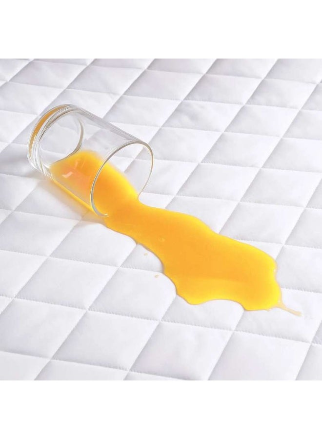 Pan Home Microfibre Waterproof Mattress Protector 160x200+33cm-White - Image 4