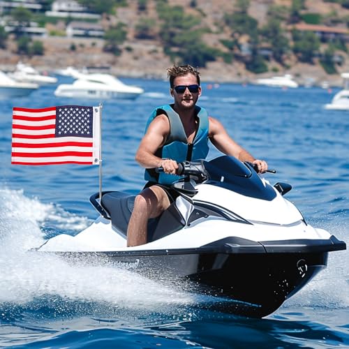 HOOSUN Small American Flags,12.5 x 18 Inch Boat Flag Heavy Duty Nylon With 2 Brass Grommets Embroidered Stars,Veterans Day Decorations American Flag for Boat,Small USA Flags for Patriotic,Bike,Car,Boat - Image 4
