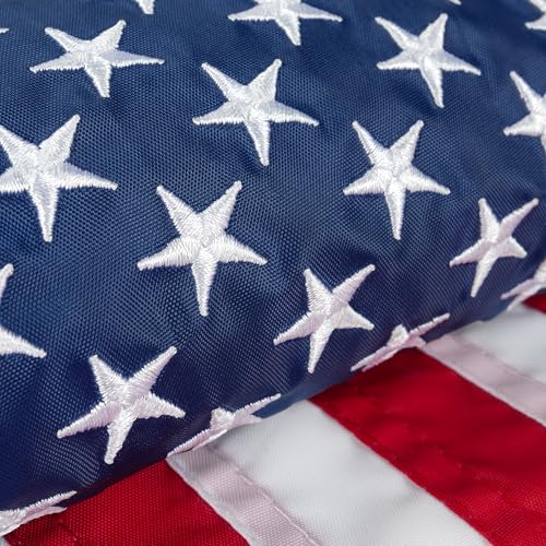 HOOSUN Small American Flags,12.5 x 18 Inch Boat Flag Heavy Duty Nylon With 2 Brass Grommets Embroidered Stars,Veterans Day Decorations American Flag for Boat,Small USA Flags for Patriotic,Bike,Car,Boat - Image 1