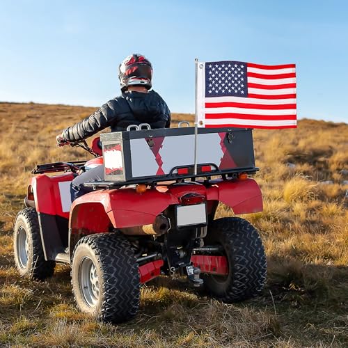 HOOSUN Small American Flags,12.5 x 18 Inch Boat Flag Heavy Duty Nylon With 2 Brass Grommets Embroidered Stars,Veterans Day Decorations American Flag for Boat,Small USA Flags for Patriotic,Bike,Car,Boat - Image 3