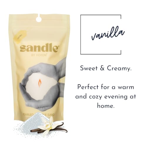 Foton Sandle by Foton Pearled Candle 10 Oz – Vanilla, Non Toxic Luxury Long Lasting Sand Candles up to 60 Hours - Refillable Candle Sand with 15 Wicks for Candles Making - Image 2
