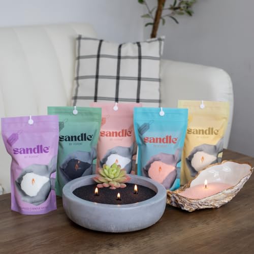 Foton Sandle by Foton Pearled Candle 10 Oz – Vanilla, Non Toxic Luxury Long Lasting Sand Candles up to 60 Hours - Refillable Candle Sand with 15 Wicks for Candles Making - Image 4