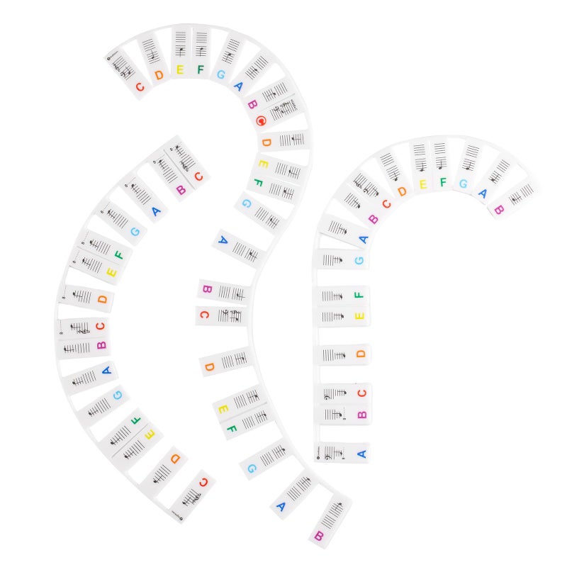 TIPTAP Removable Piano Key Stickers for 88 Key Full Size, Cuttable Note Labels for 61 Key Size, Reusable Silicone Keyboard Stickers for Beginners, Comes with Storage Box - Image 1