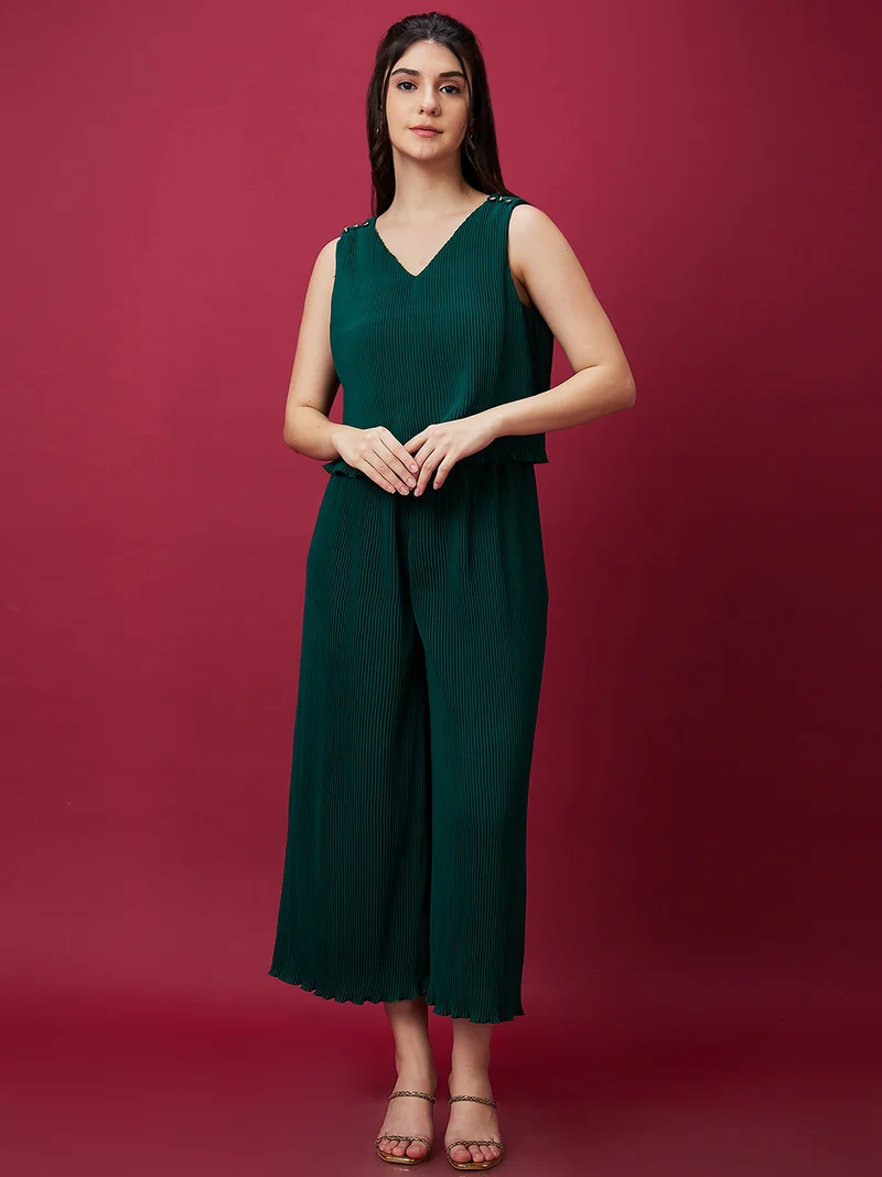 globus Women Accordion Pleated Jumpsuit