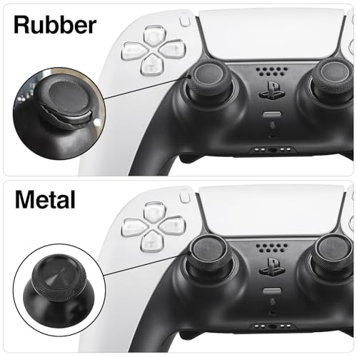TOMSIN Metal Thumbsticks Replacement Kit for PS5 Controller – Aluminum Joysticks Accessories Compatible with PlayStation 5 Controller (Black) - Image 3