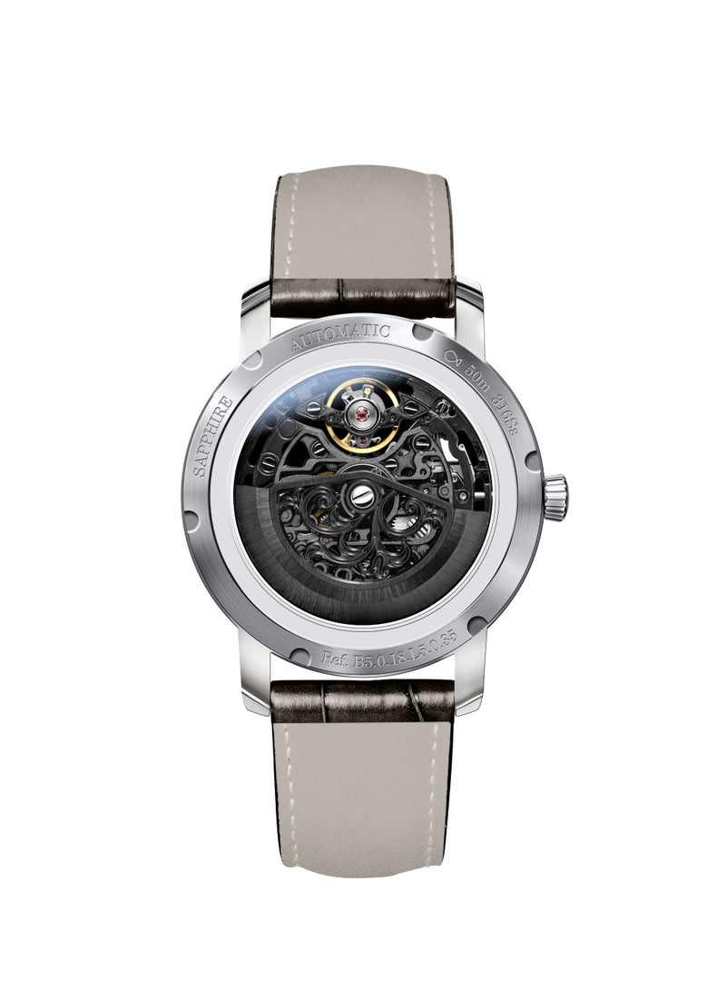 LOBINNI Skeleton Men's Leisure Leather Watches 42mm - Image 5