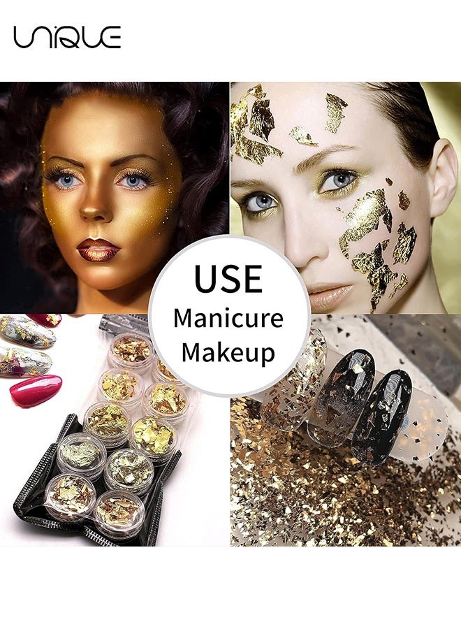 Unique 300Pcs Imitaion Gold Leaf Sheets for Resin.3 Multi-Color Gold Foil Sheets (Gold,Silver,Rose Gold) are Suitable for Art,Crafts,Resin,Painting,Furniture,Decoration.3.15×3.35 inches - Image 4