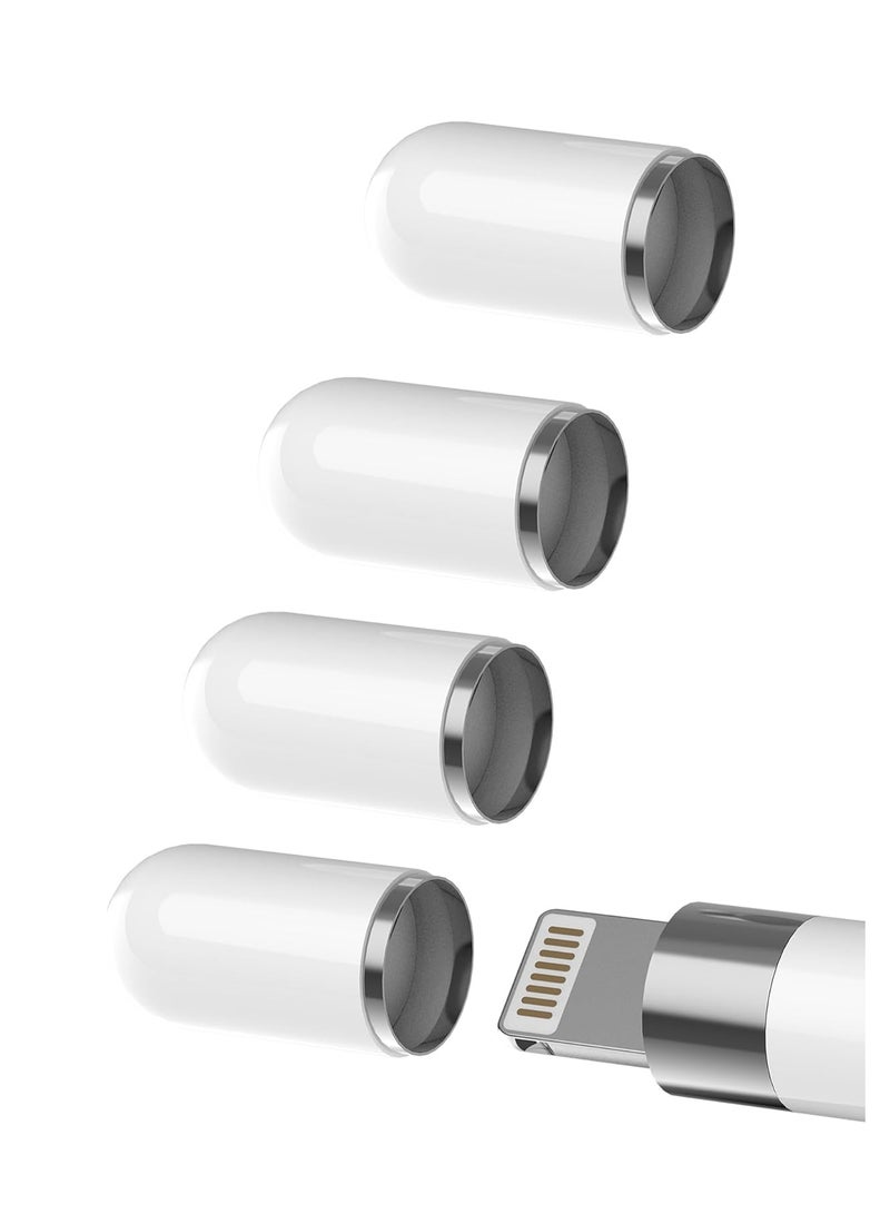 General Apple Pencil Cap(4 Pack) Top Magnetic Adapter 1st Generation Caps Accessories First Gen Stylus Pen Replacement Accessory Compatible for IPad 6 7 8 9 10th,12.9 Inch IPad Pro 1 10th, 10.5 Inch  - Image 1