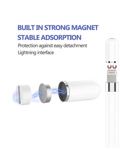 جنرال غطاء قلم Apple (4 عبوات) محول مغناطيسي علوي ملحقات قبعات الجيل الأول من الجيل الأول قلم ستايلس بديل متوافق مع IPad 6 7 8 9 10th، 12.9 بوصة IPad Pro 1 10th، 10.5 بوصة  - Image 2