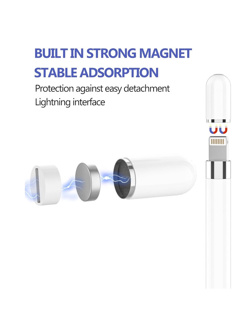 General Apple Pencil Cap(4 Pack) Top Magnetic Adapter 1st Generation Caps Accessories First Gen Stylus Pen Replacement Accessory Compatible for IPad 6 7 8 9 10th,12.9 Inch IPad Pro 1 10th, 10.5 Inch  - Image 2