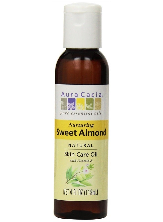 Aura Cacia Sweet Almond Skin Care Oil | GC/MS Tested for Purity | 118ml (4 fl. oz.)  - Image 1