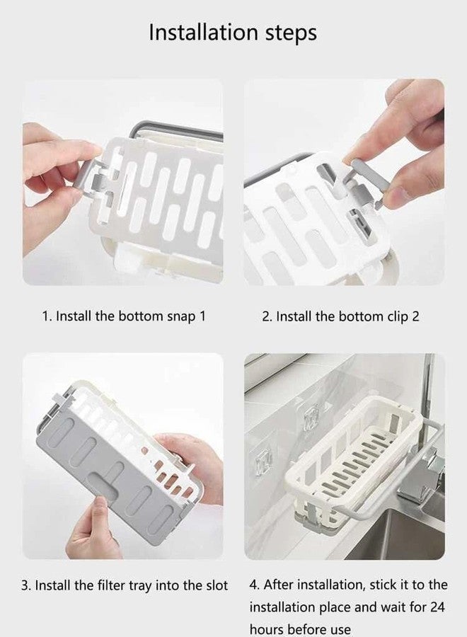 Krizkey Tradworld Two Tone Hanging Drain Rack| Retractable Punch Free Storage Rack|ABS Two Tone Hanging Drain Rack for Kitchen. - Image 4