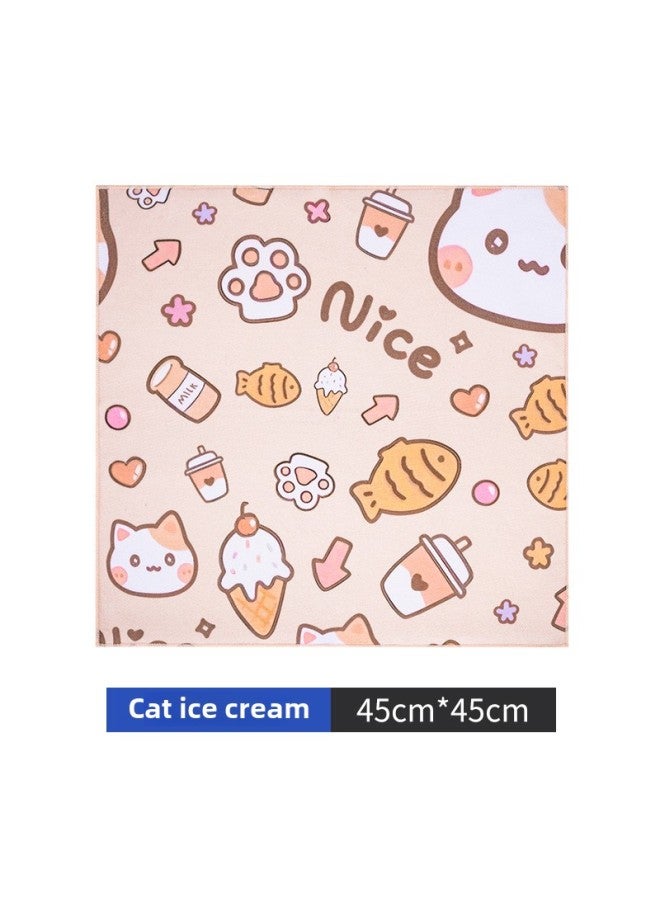 Hundred Patch Cloth Camera Liner Bag Magic Folding Cloth Micro Single SLR Lens Wrapping Cloth Bag Storage Protection Cosmetic Bag-Colour:Cat Ice Cream-Size:45cm*45cm (common Size For Cosmetic Bags)  - Image 1