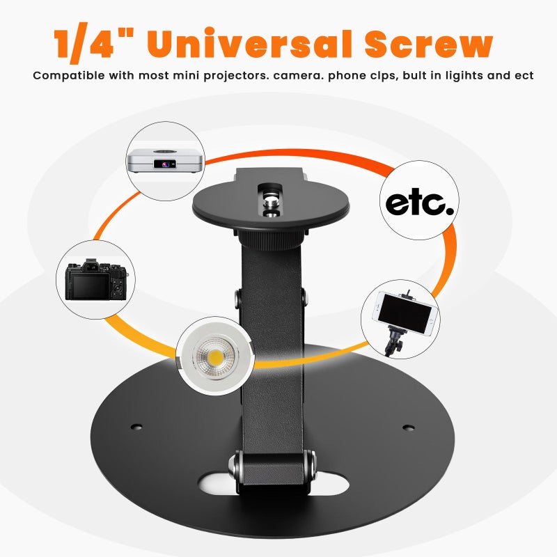 Black Universal Mini Projector Bracket 3 in 1 Desktop Table Wall Mount Stand - Image 5