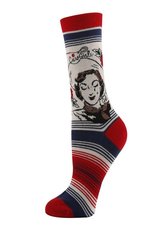 Sock It Up Women’s Colorful Patterned Dress Socks, Premium Cotton Casual Fashion Crew Socks, Cowboys Cry - Image 3