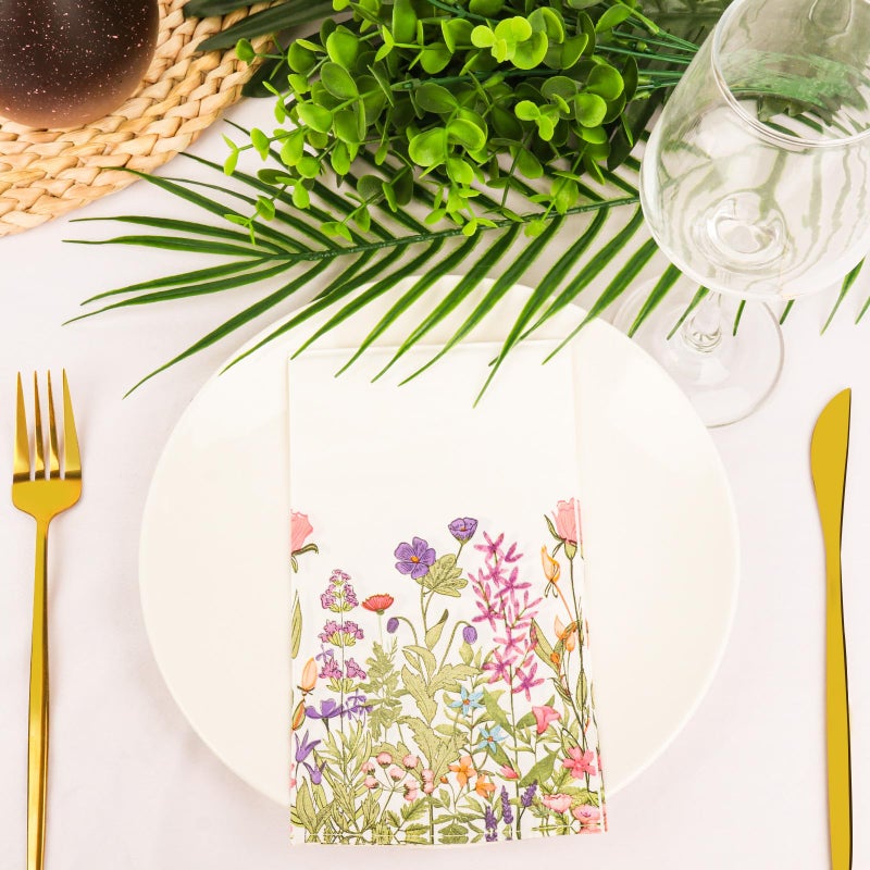 Adecortalk 60 Pack Floral Guest Napkins Disposable Napkins Decorative 3 Ply Napkins Paper Hand Towels for Bathroom Home Dinner Wedding Baby Shower Birthday Party Supplies - Image 4