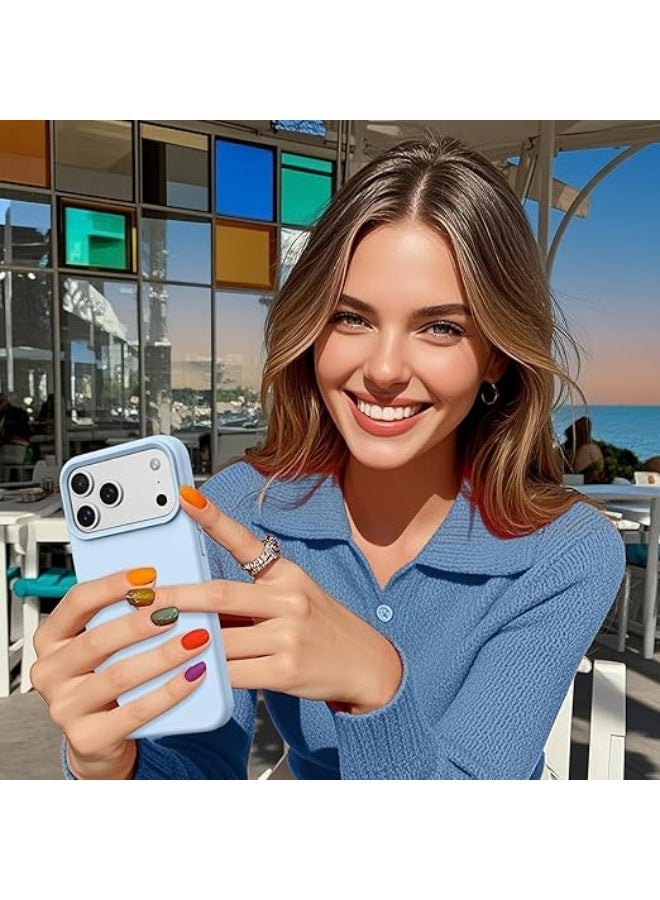 Compatible with iPhone 17 Pro Case Slim Liquid Silicone 4 Layers Full Covered Soft Gel Rubber Shockproof Cover, Protective Phone Case for iPhone 17 Pro (Sierra Blue) - Image 5