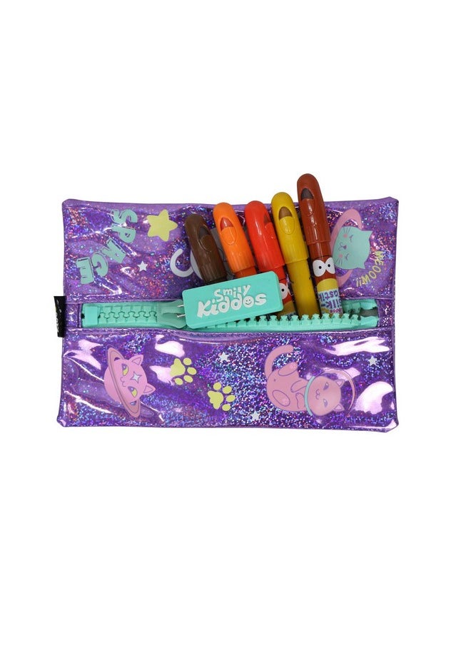 SMILY KIDDOS Smily Kiddos Big Zipper-Space Cat | Best Pencil Pouches for School Kids Girls Boys Big Zipper Pencil Case for Boys Girls Kids Best Return Gifts for School Kids Boys Girls  - Image 3
