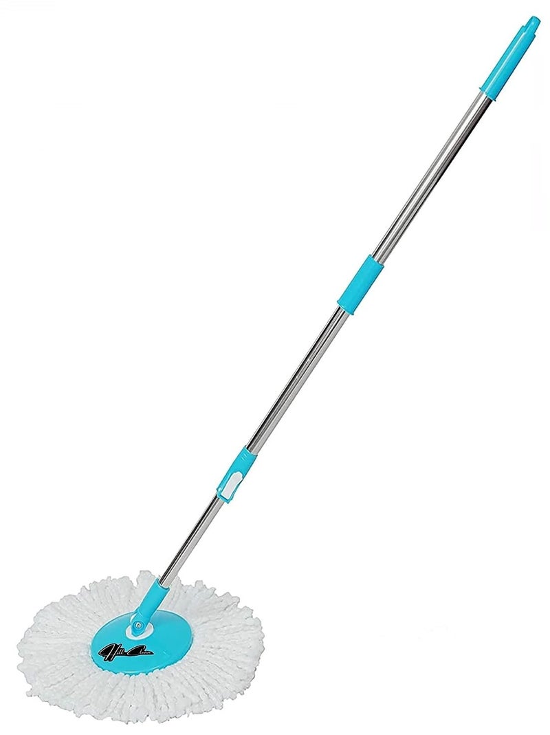 Hill Clean 360 Spin Mop Stick Stainless Steel for Elite Floor Cleaning with 2 Microfiber White Refill - Image 2