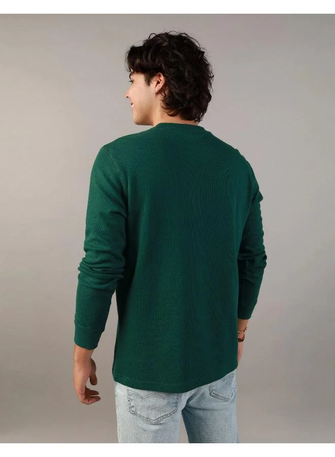 American Eagle AE Long-Sleeve Logo Graphic Thermal T-Shirt