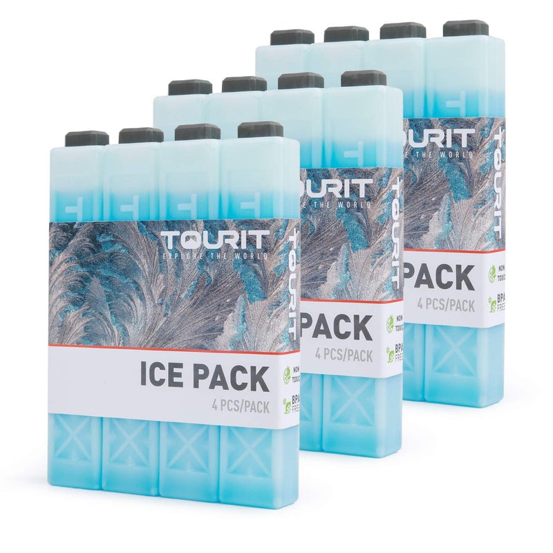 TOURIT Ice Packs for Coolers Reusable Long Lasting Freezer Packs for Lunch Bags/Boxes, Cooler Backpack, Camping, Beach, Picnics, Fishing and More (Set of 12, Blue) - Image 1
