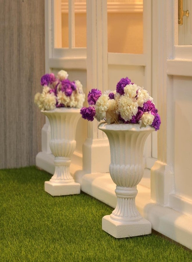 iLAND Miniature Dollhouse Accessories, 2pcs Dollhouse Plants w/Dry Flowers (2pcs Mini Urn Planters w/Flowers) - Image 1