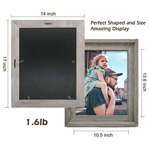 Eosglac Rustic 11x14 Picture Frame, Wooden Photo Frames with Plexiglass Front for Wall Mounting Display, Grey-brown - Image 3