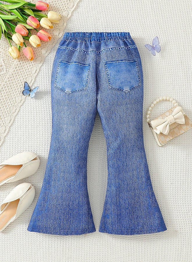 Take Two Elastic Waistband Printed Flared Pants - Image 2