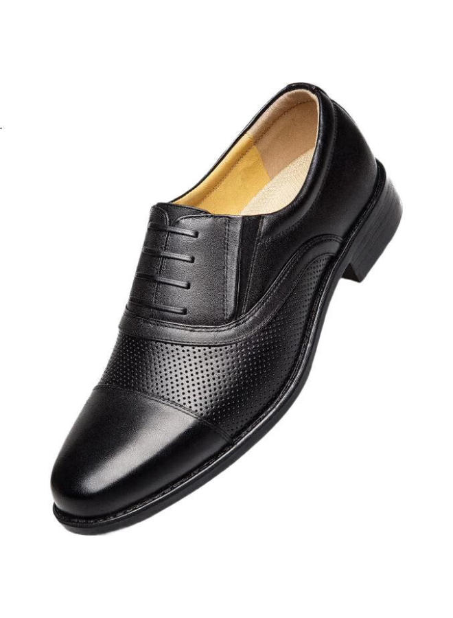 Strongman Qiangren Men'S Formal Shoes 3515 High Quality Top Layer Leather Business Shoes Slip-On Three Joint Cool Leather Shoes Black Size 44 - Image 3