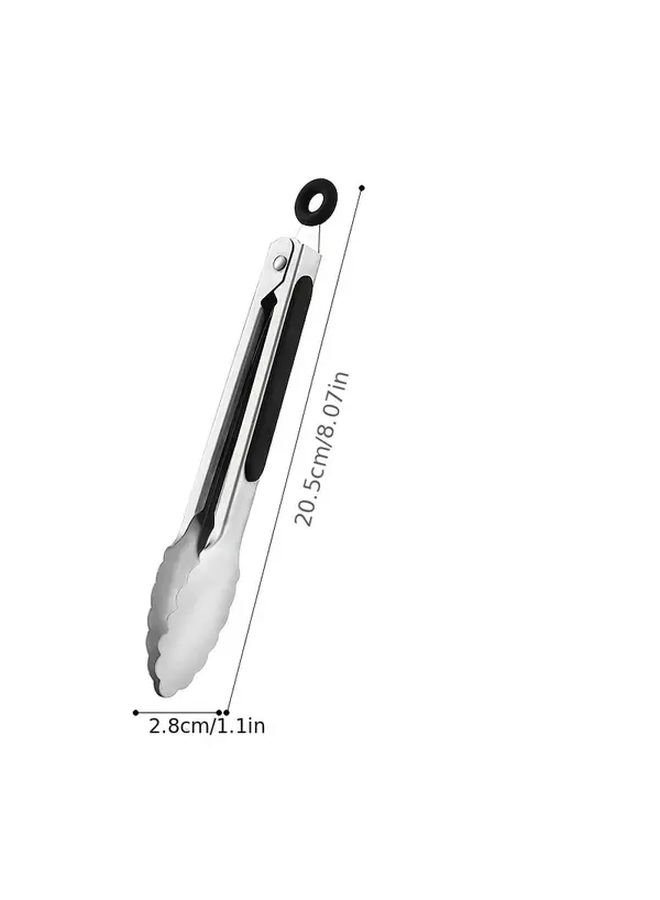 Red 3 Pack Heavy Duty Stainless Steel Kitchen Tongs 600C Heat Resistant Locking Design For Cooking BBQ Salad Prep - Image 2