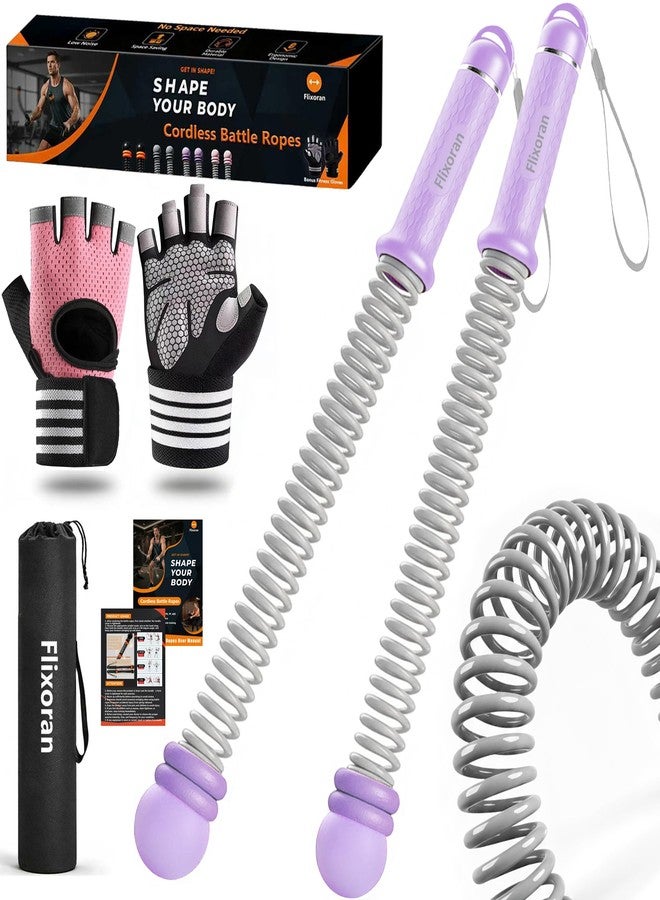 Flixoran Cordless Battle Ropes Adjustable Trainer, Ropeless Weighted Portable Exercise Equipment for Home Gym Workouts, Compact Arm Strength for Men Women, Heavy Flex Rope Stick Fitness Gift - Image 1