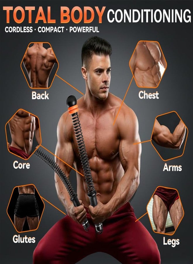 Flixoran Cordless Battle Ropes Adjustable Trainer, Ropeless Weighted Portable Exercise Equipment for Home Gym Workouts, Compact Arm Strength for Men Women, Heavy Flex Rope Stick Fitness Gift - Image 5