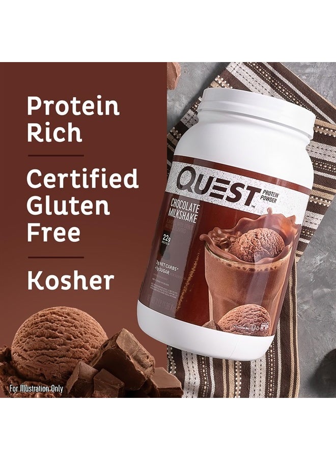 QUEST NUTRITION - Chocolate Milkshake Protein Powder, 22g Protein, 1g Sugar, Low Carb, Gluten Free, 3 Pound, 43 Servings - Image 1
