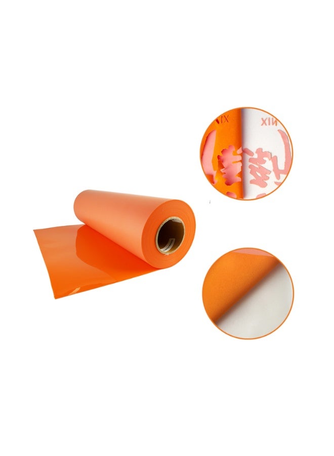 Kalon Flock Heat Transfer Vinyl 12" x 10ft Roll – Soft Plush Iron-On HTV for Apparel Decoration & DIY Crafts | Easy Weed | Long-Lasting Performance ORANGE - Image 1
