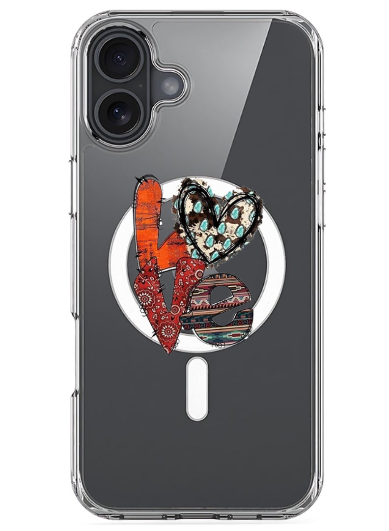 Theodor iPhone 16 Plus Magsafe Magnetic Case for iPhone Compatible with Wireless Charging, Shockproof Phone Bumper Cover - Love 2 - Image 1