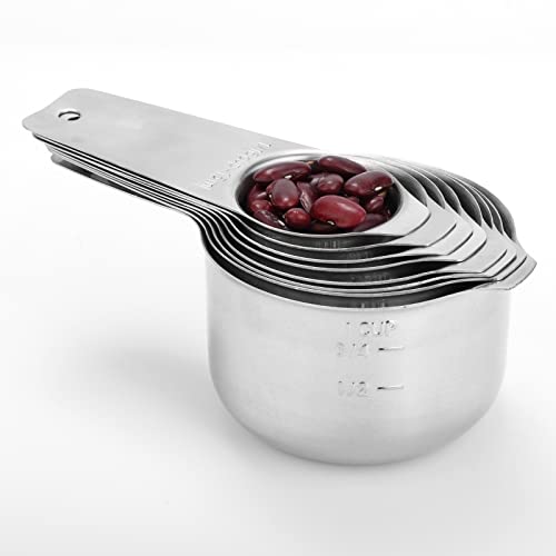 DOTINGHUX 8 Pcs Stainless Steel Measuring Cups Set, Kitchen Measuring Cup for Cooking and Baking - Image 5