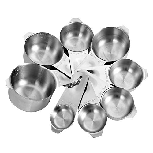 DOTINGHUX 8 Pcs Stainless Steel Measuring Cups Set, Kitchen Measuring Cup for Cooking and Baking - Image 2