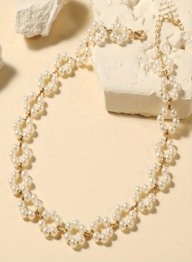 Amaal Stylish Pearl Choker Necklace for Women & Girls | Elegant Gold Plated Moti Choker Chain Necklace Pendant | Fashion Jewellery for Women | Aesthetic Accessories | Beautiful Gift for Woman -23 - Image 4